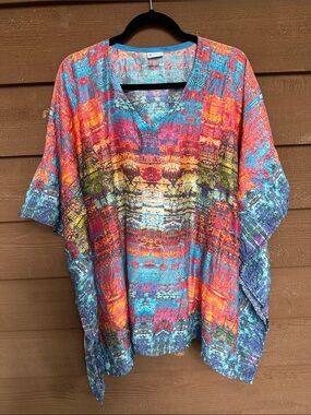 Sevya Handmade Bright Multicolor V-Neck Boho Tunic Top